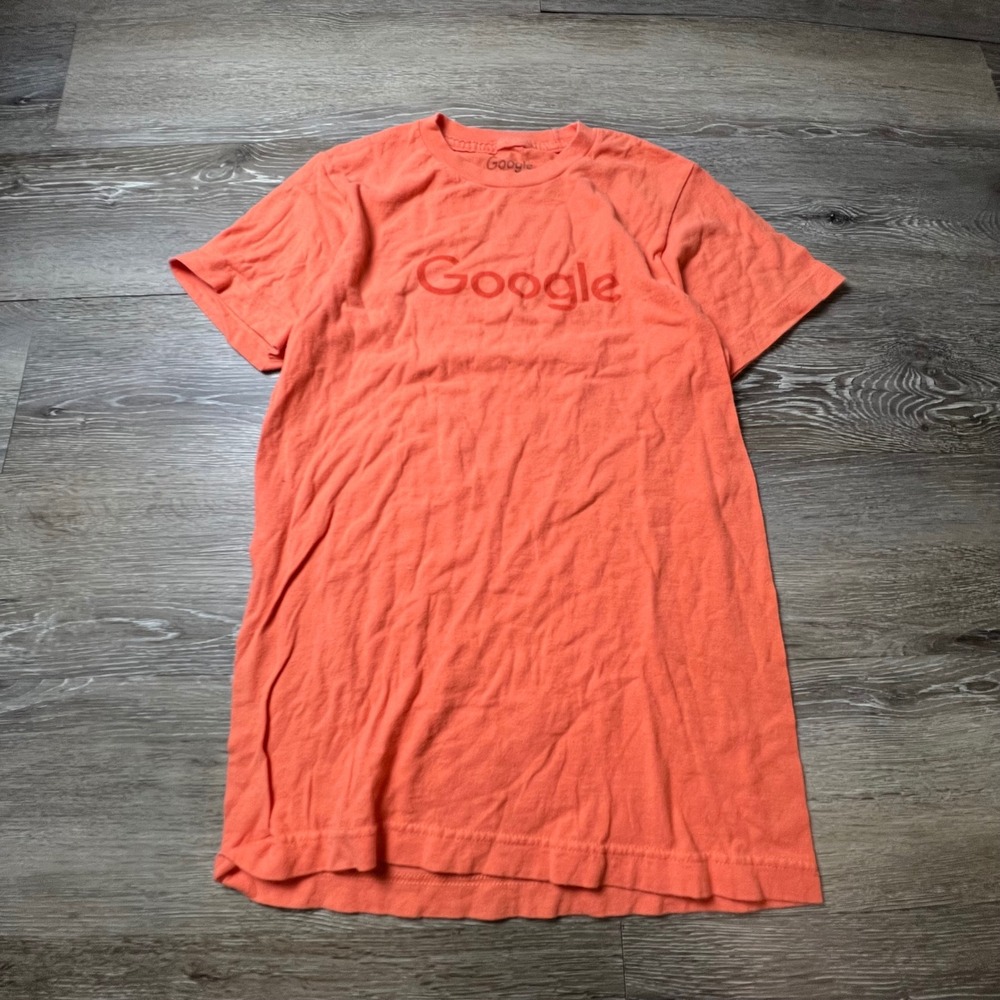 Google T-Shirt Unisex XS Coral Orange Logo Official Merchandise Tech Geek AR65